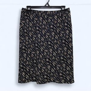 Liz Claiborne Lizsport Black Pencil Pattern Skirt Size 8